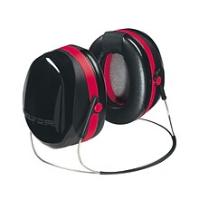 3M™ Optime 105 Earmuffs, Peltor Dual Cup Backband Hearing Protector, Black/Red, 29dB