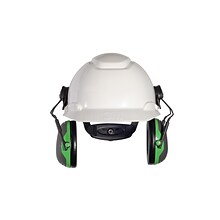 3M Occupational Health & Env Safety X-Series Cap Mount Earmuffs, Black & Green (665510271)