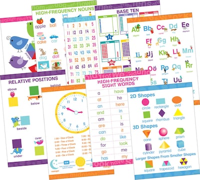 Barker Creek Early Learning Essentials Poster Set, 13-3/8 x 19, Nine Posters/Set