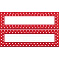 Barker Creek Double-Sided Red & White Dot Name Plates & Bulletin Board Signs, 12 x 3.5, 36/PK