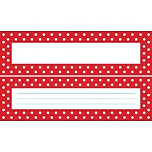 Barker Creek Double-Sided Red & White Dot Name Plates & Bulletin Board Signs, 12 x 3.5, 36/PK