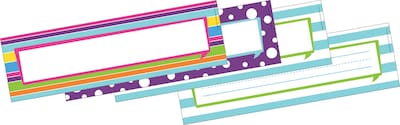 Barker Creek Double-Sided Happy Name Plates & Bulletin Board Signs, 12 long x 3-1/2 wide, 36/Pack