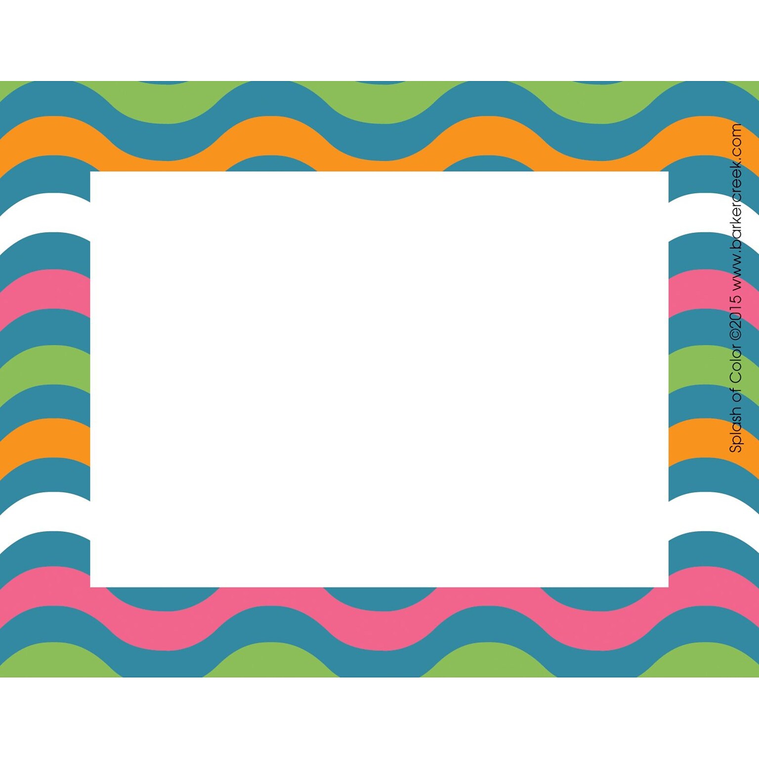 Barker Creek Splash of Color Name Badges & Self-Adhesive Labels, 3.5 x 2.75, multi-design, 45/Pk