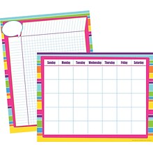 Barker Creek 17 x 22 Happy Calendar & Incentive Chart, Reproducible Activities on the Backs, 2/Set