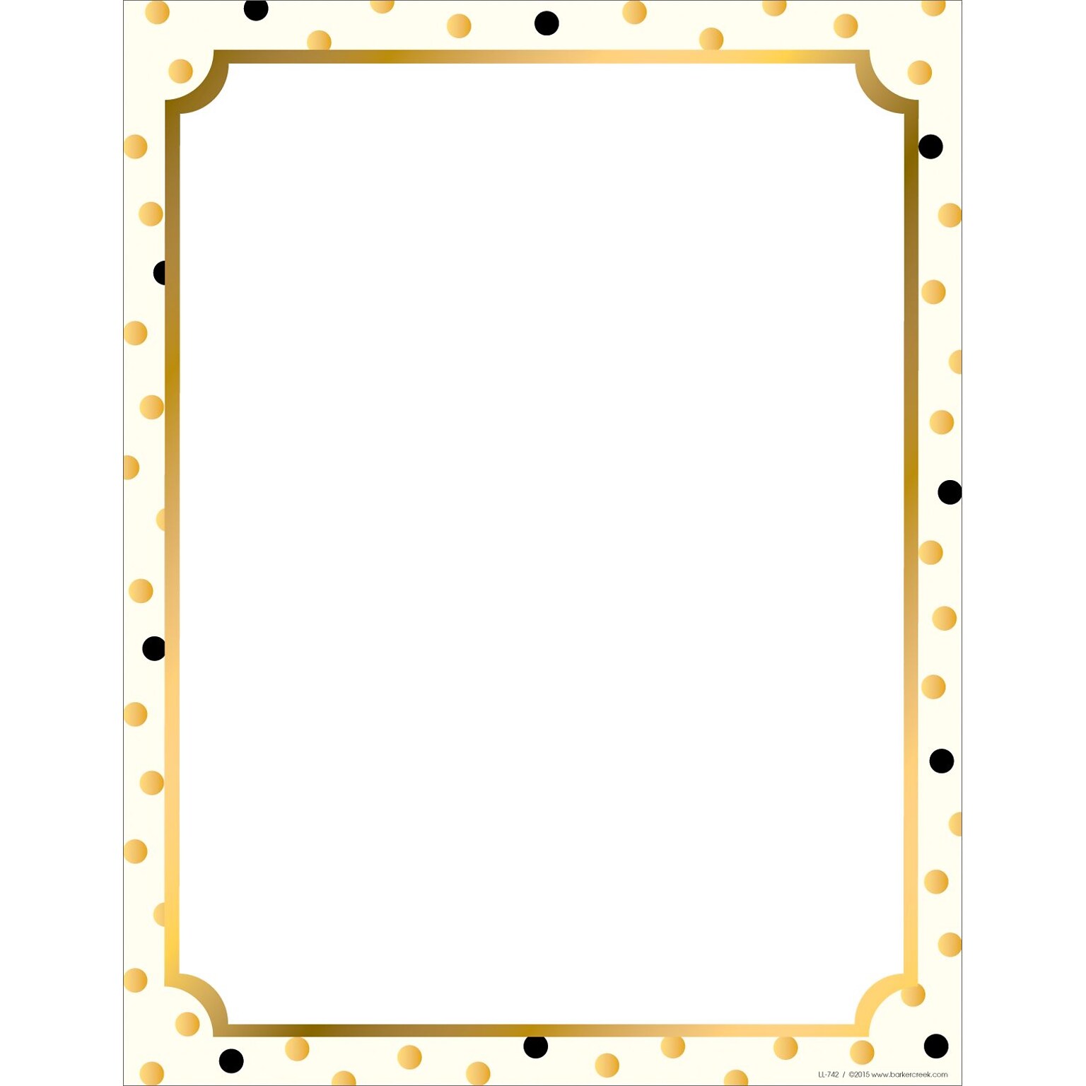 Barker Creek Gold Computer Paper, 8-1/2 x 11, Multi-Color, 50 Sheets/Pack (LL741)