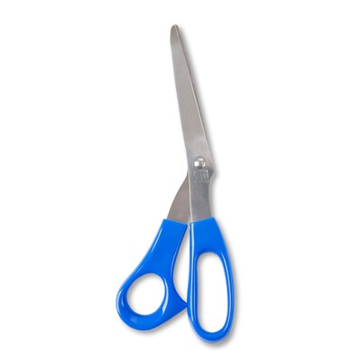 Charles Leonard Office Shears, 8.5 Stainless Steel Pointed Tip, Bent, Blue (CHL75812)