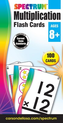 Spectrum Flash Cards, Multiplication, 100/Pack (734056)
