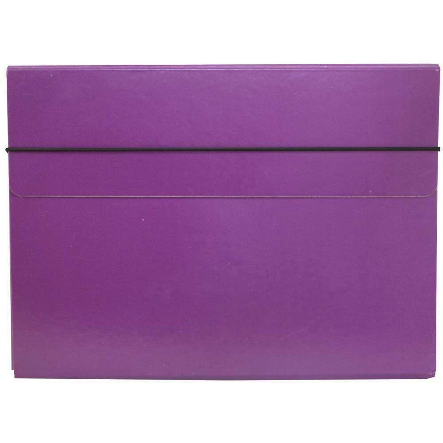 JAM Paper® Strong Thin Portfolio Carrying Case with Elastic Band Closure - 9 1/4 x 1/2 x 12 1/2 - Purple - Sold Individually