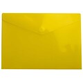 JAM Paper® Plastic Envelopes with Hook & Loop Closure, Letter Booklet, 9.75 x 13, Yellow, 12/pack