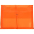 JAM Paper® Plastic Envelopes with Elastic Band Closure, 9.75 x 13 with 2.625 Inch Expansion, Orange,