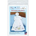 Jack Dempsey Stamped Pillowcase Doll Kit, White Fluttering Butterflies