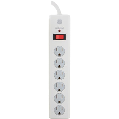 GE 6 Outlet Surge Protector, 10 Cord, 800 Joules (14092)