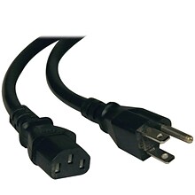 Tripp Lite® Universal Computer Power Cord, 15, 10 A, 18 AWG, Black (TRPP006015)