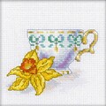 RTO EH306 Multicolor 4.75 x 4.75 Counted Cross Stitch Kit, Daffodil Tea Party