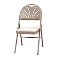 SuddenComfort High Back Plastic Folding Chair; Chicory Lace & Sand, 4/Carton