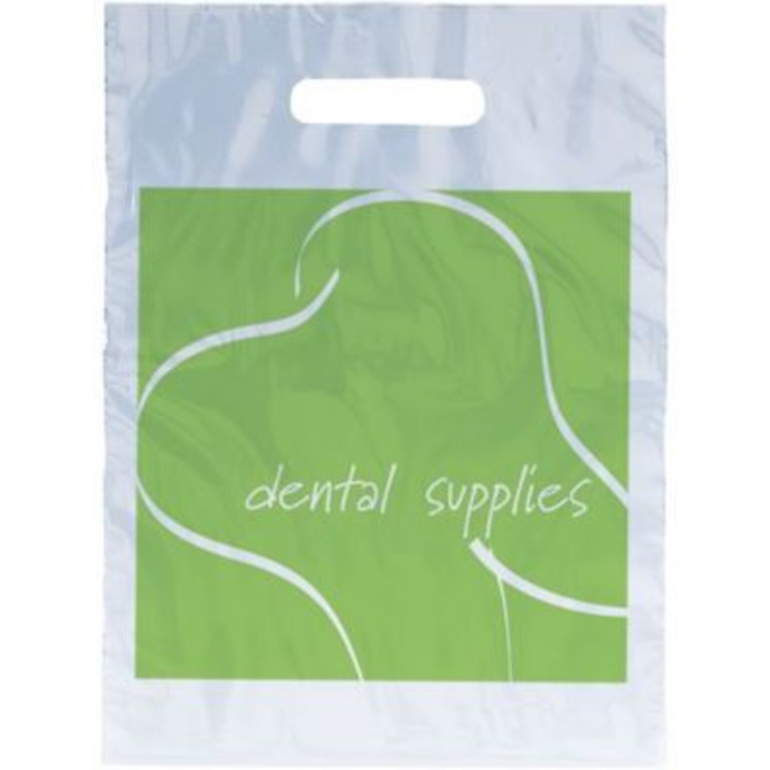 Medical Arts Press® Dental Non-Personalized 1-Color Supply Bags; 7-1/2x9, Green Tooth, 100 Bags, (68674)