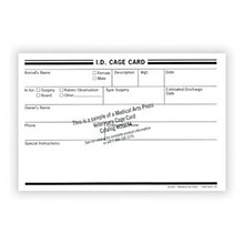 Medical Arts Press® Vet Cage Card, Track Post-surgical Care or Boarding, 4x6