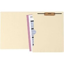 Medical Arts Press® Manila Full-Pocket End-Tab Folders, Straight-Cut Tab, 1 Fastener, Letter Size, 5