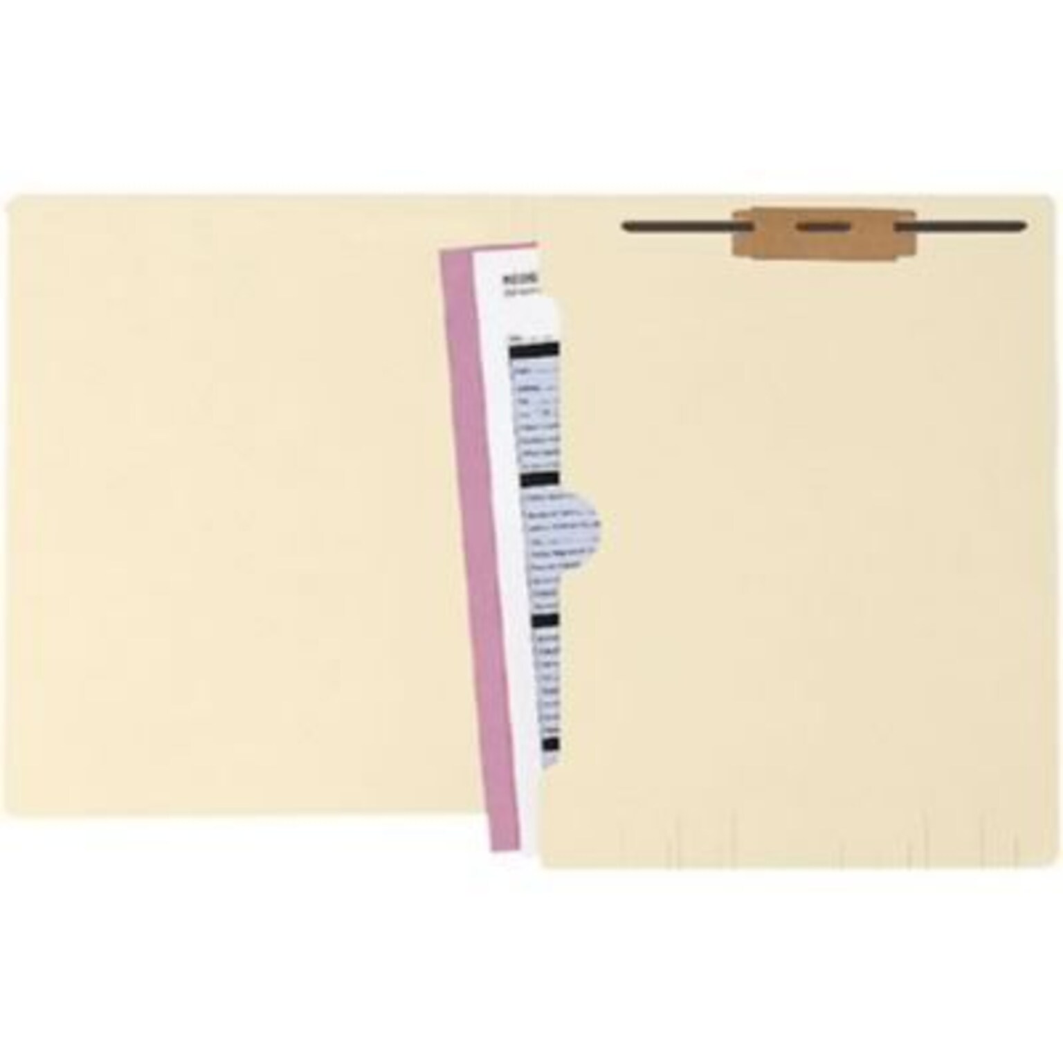 Medical Arts Press® Manila Full-Pocket End-Tab Folders, Straight-Cut Tab, 1 Fastener, Letter Size, 50/Box