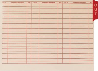 Medical Arts Press® End-Tab Out Cards, 100/Box