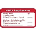 Patient Record Medical Labels, HIPAA Requirements, Red and White, 1.25 x 3.25 inch, 500 Labels