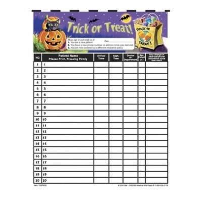 Medical Arts Press® Privacy Sign-In Sheets, Trick or Treat