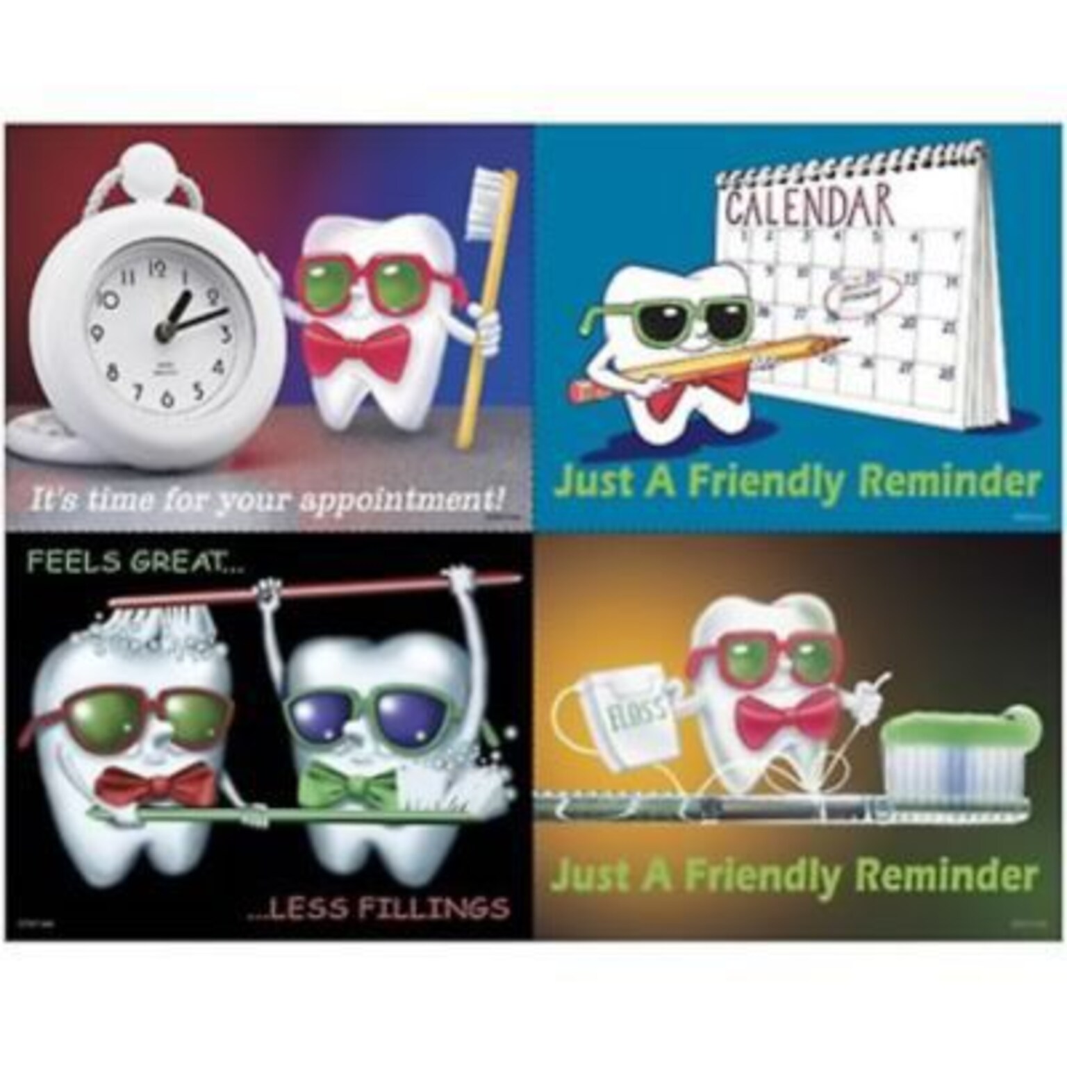 Toothguy® Assorted Laser Postcards; Friendly Reminder, 100/Pk