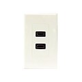 4XEM™ 2 Outlet Female HDMI Wall Plate; White