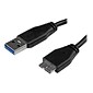 StarTech® 6" Type A Male To Type B Male Slim Micro USB 3.0 Cable; Black