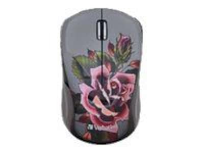 Verbatim 98614 Wireless Notebook Multi-Trac Blue LED Mouse; Tattoo Series, Rose