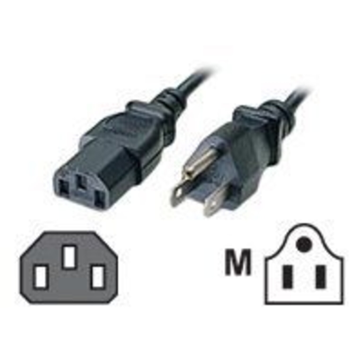 C2G 03130 6 NEMA 5-15P to IEC320C13 Male/Female Universal Power Cord, Black