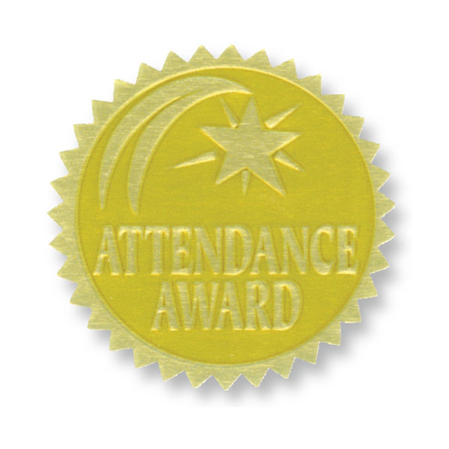 Hayes Attendance Award Gold Foil Embossed Certificate Seals, 1-3/4, Pack of 54 (H-VA375)