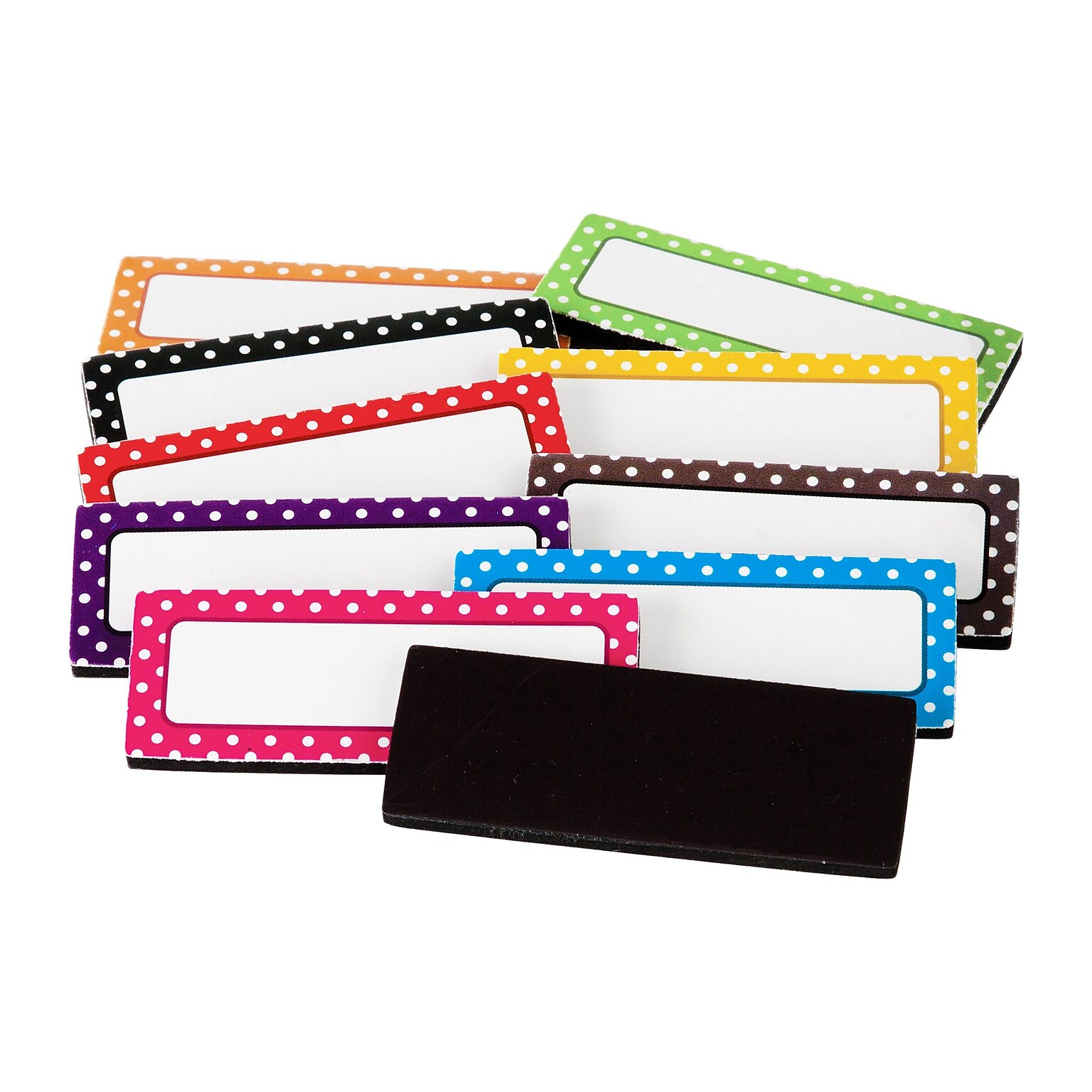 Teacher Created Resources Polka Dots Magnetic Label Set, 2 1/2 x 1, 30/Pack