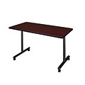 Regency 48-inch Metal & Wood Rectangular Training Table, Mahogany