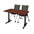Regency 48-inch Metal & Wood Training Table with Apprentice Chairs, Cherry