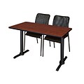 Regency 48-inch Laminate, Metal & Wood Cain Training Table with Mario Stack Chairs, Cherry