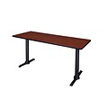 Regency 66-inch Metal & Wood Cain Computer Table, Cherry