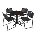 Regency 36-inch Square Table with 4 Chairs, Black