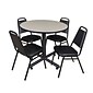 Regency 42-inch Round Laminate Room Tables With 4 Stack Chairs, Maple (TKB42RNDPL29)