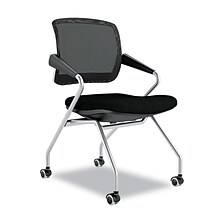 Safco® Valore Training Series Polyester Mid-Back Nesting Chair, Black, 2/Carton (TSM2BB)