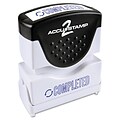 Accu-Stamp2® One-Color Pre-Inked Shutter Message Stamp, COMPLETED, 1/2 x 1-5/8 Impression, Blue In