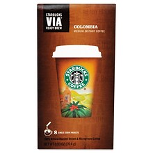 Starbucks VIA Instant Colombia Coffee, 0.12 oz, 8/Box (11009529)