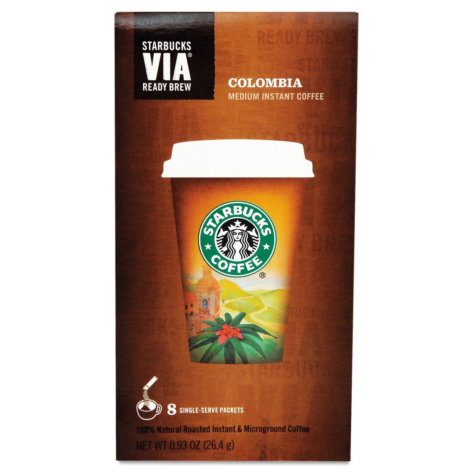 Starbucks VIA Instant Colombia Coffee, 0.12 oz, 8/Box (11009529)