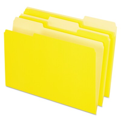 Pendaflex File Folder, 1/3-Cut Tab, Legal Size, Yellow, 100/Box (153 1/3 YEL)