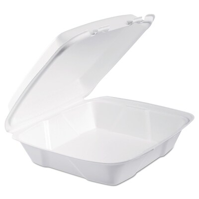 Dart® Square Foam Carry-Out Containers 9”, White, 200/Carton (90HT1R) (90HT1R)