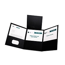 Oxford Tri-Fold Folder with 3 Pockets, Holds 150 Letter-Size Sheets, Black, 20/Box (59806)
