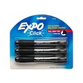 Expo Click Dry Erase Marker, Chisel Tip, Black Ink, 3/Set (1741919)