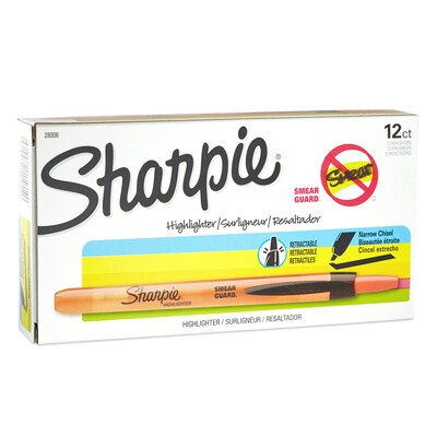 Sharpie® Accent® Retractable Highlighter, Chisel Tip, Orange, 12/pk (28006)