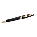 Waterman Expert Shiny Black/Gold Trim Ballpoint Pen, Medium Point, Blue Ink (S0951700)