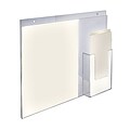 Azar Displays Acrylic Wall Mount Sign Holder with Brochure Holder, 2/Pack (252051-2 PACK)
